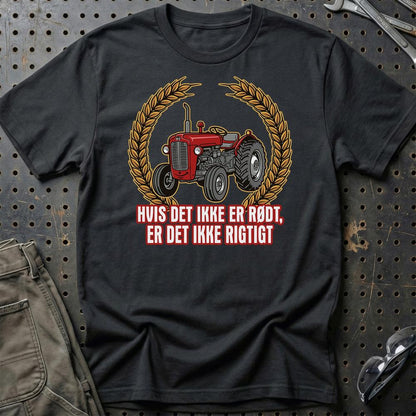 Massey Ferguson 35 Hvis Det Ikke Er Rødt, Er Det Ikke Rigtigt - Unisex T-Shirt-Beklædning-Massey Ferguson-Sort-S-Garage Culture Shop- garage - man cave - merchandise