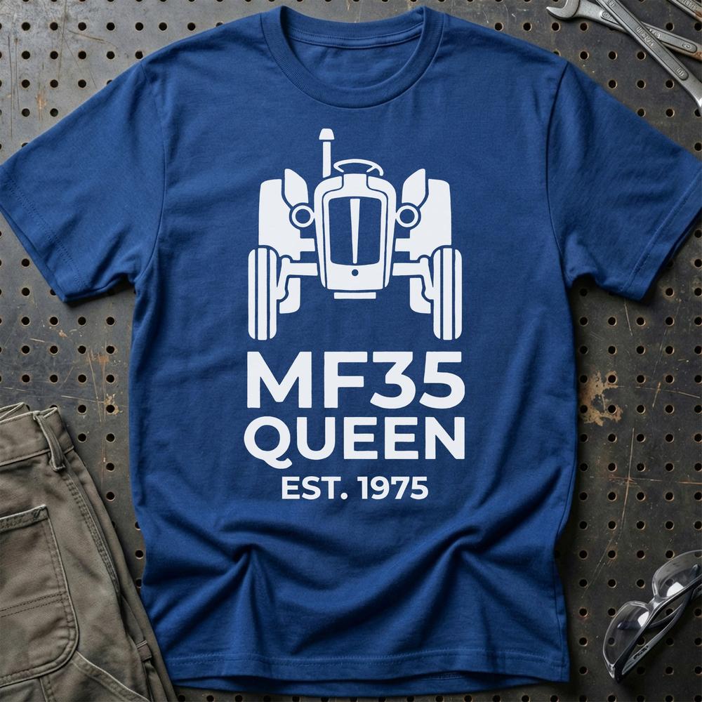 Massey Ferguson 35 Queen - Unisex T-Shirt-Beklædning-Massey Ferguson-Blå Royal-S-Garage Culture Shop- garage - man cave - merchandise