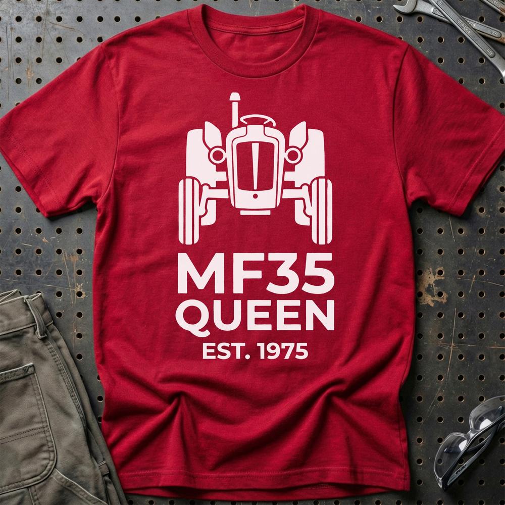 Massey Ferguson 35 Queen - Unisex T-Shirt-Beklædning-Massey Ferguson-Rød-S-Garage Culture Shop- garage - man cave - merchandise