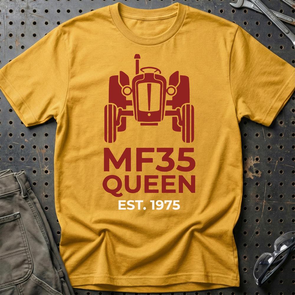 Massey Ferguson 35 Queen - Unisex T-Shirt-Beklædning-Massey Ferguson-Guld-S-Garage Culture Shop- garage - man cave - merchandise