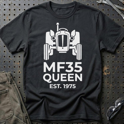 Massey Ferguson 35 Queen - Unisex T-Shirt-Beklædning-Massey Ferguson-Sort-S-Garage Culture Shop- garage - man cave - merchandise