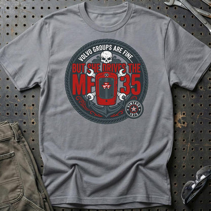 Massey Ferguson 35 She Drives The MF 35 - Unisex T-Shirt-Beklædning-Massey Ferguson-Grå Sport-S-Garage Culture Shop- garage - man cave - merchandise
