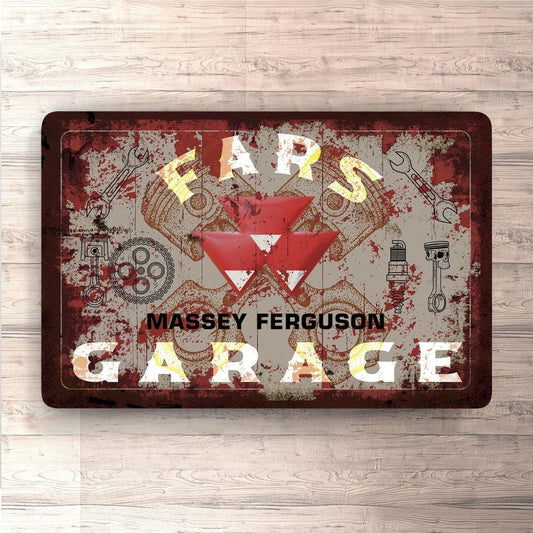 Massey Ferguson Fars Garage Vintage Skilte, Musemåtte, Dørmåtte-Skilte-Massey Ferguson-Garage Culture Shop- garage - man cave - merchandise