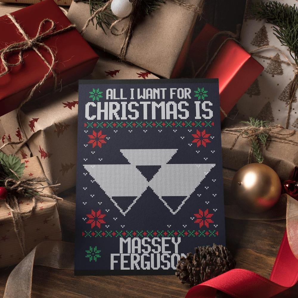 Massey Ferguson Juleskilte All I Want For Christmas Is Skilte, Musemåtte, Dørmåtte , Plakat-Skilte-Massey Ferguson-Garage Culture Shop- garage - man cave - merchandise