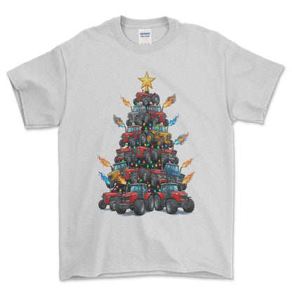 Massey Ferguson Juletræ Christmas Tree - Unisex T-Shirt-Beklædning-Massey Ferguson-Hvid-S-Forside-Garage Culture Shop- garage - man cave - merchandise