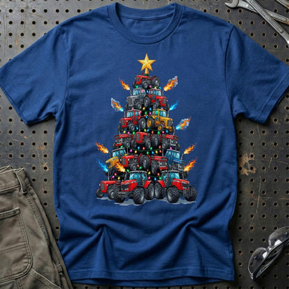 Massey Ferguson Juletræ Christmas Tree - Unisex T-Shirt-Beklædning-Massey Ferguson-Blå Royal-S-Garage Culture Shop- garage - man cave - merchandise