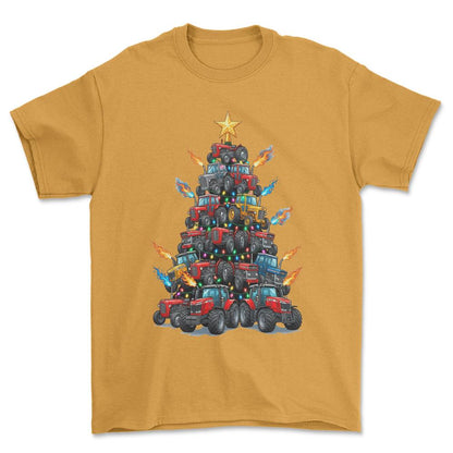 Massey Ferguson Juletræ Christmas Tree - Unisex T-Shirt-Beklædning-Massey Ferguson-Guld-S-Forside-Garage Culture Shop- garage - man cave - merchandise