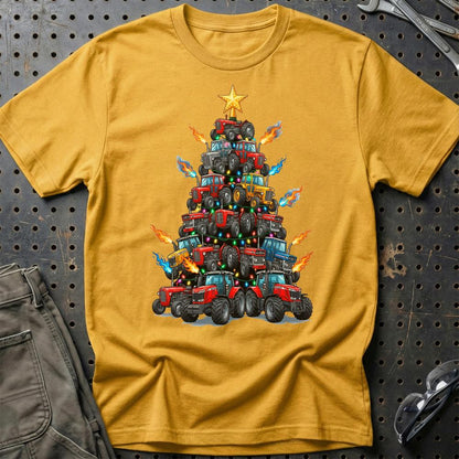 Massey Ferguson Juletræ Christmas Tree - Unisex T-Shirt-Beklædning-Massey Ferguson-Guld-S-Garage Culture Shop- garage - man cave - merchandise