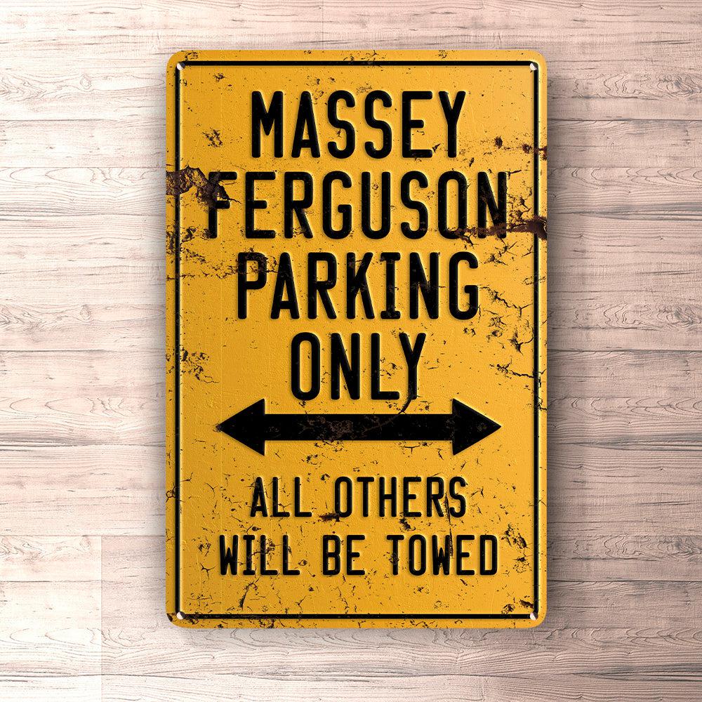 Massey Ferguson Parking Only Skilte, Musemåtte, Dørmåtte , Plakat-Parking skilte-Massey Ferguson-Garage Culture Shop- garage - man cave - merchandise