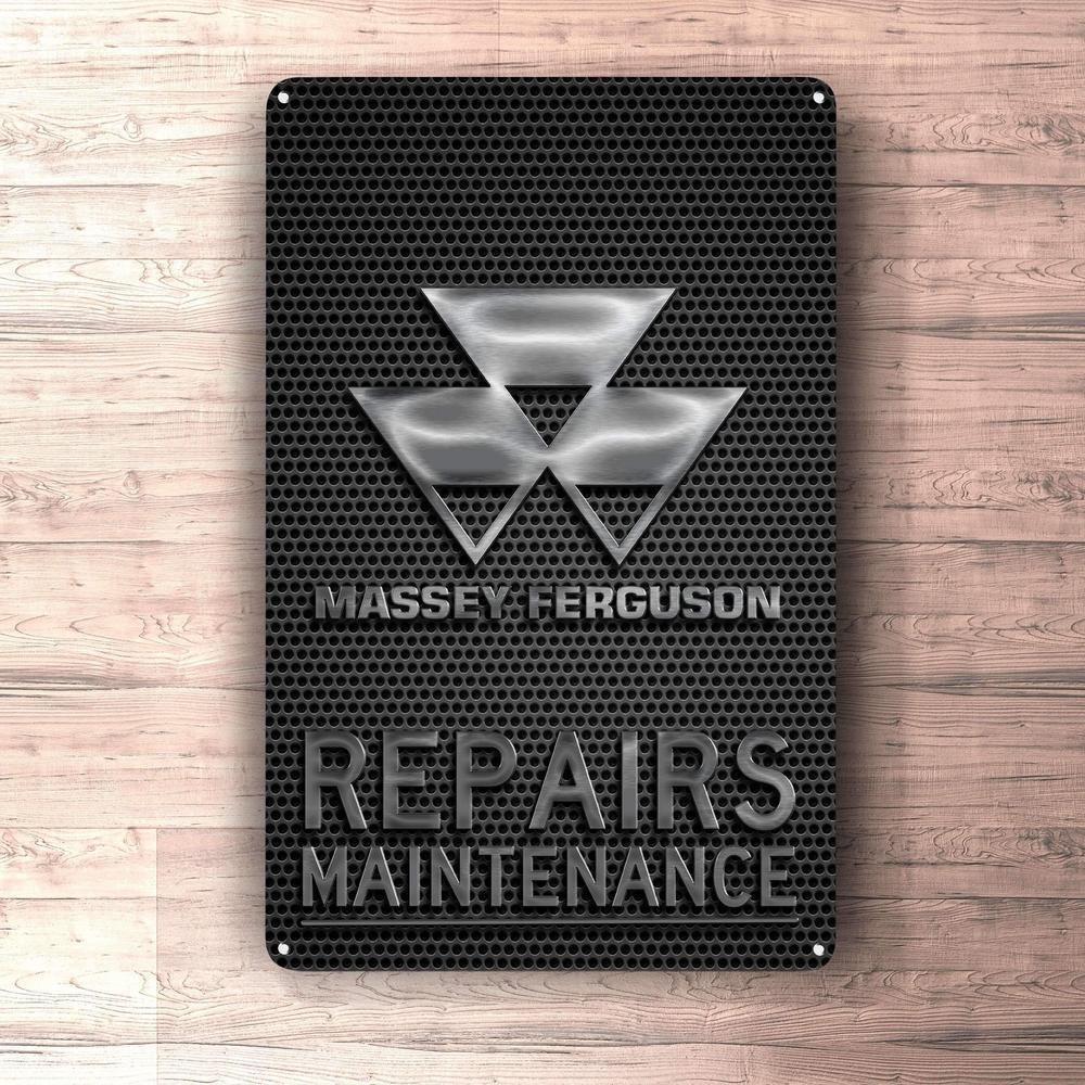 Massey Ferguson Repairs Maintenance Skilte, Musemåtte, Dørmåtte , Plakat-Skilte-Massey Ferguson-Garage Culture Shop- garage - man cave - merchandise