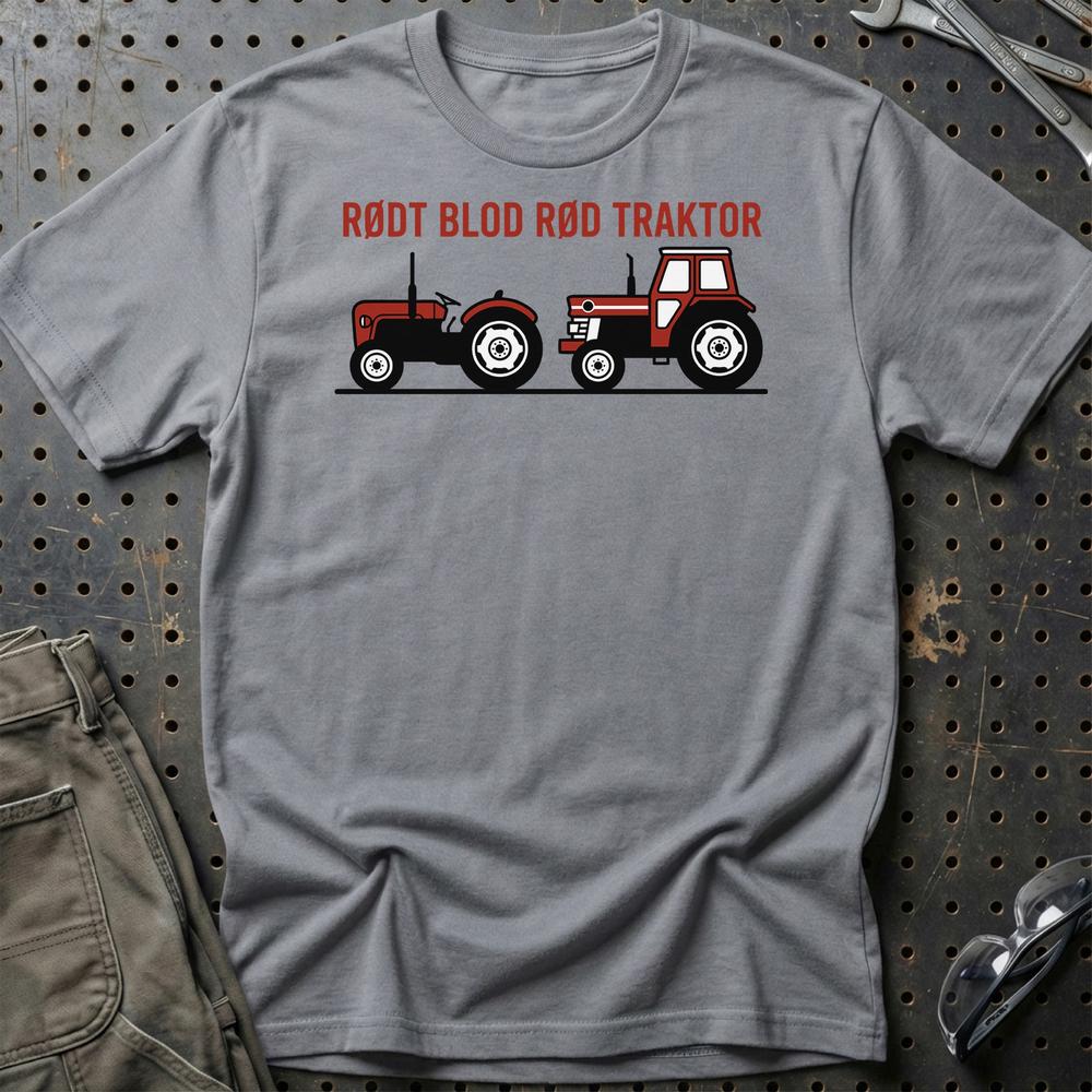 Massey Ferguson Rødt Blod Rød Traktor T-Shirt-Beklædning-Massey Ferguson-Grå Sport-S-Garage Culture Shop- garage - man cave - merchandise