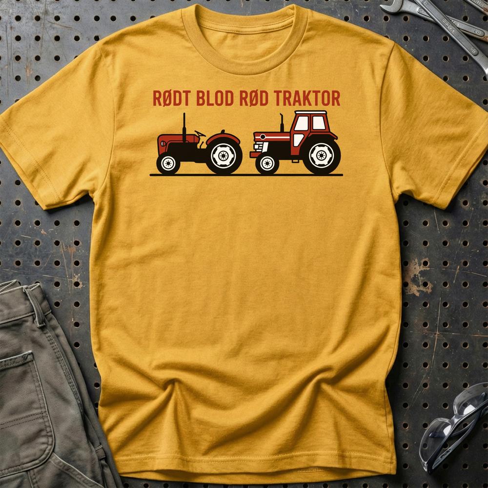 Massey Ferguson Rødt Blod Rød Traktor T-Shirt-Beklædning-Massey Ferguson-Guld-S-Garage Culture Shop- garage - man cave - merchandise