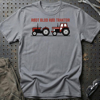 Massey Ferguson Rødt Blod Rød Traktor - Unisex T-Shirt-Beklædning-Massey Ferguson-Grå Sport-S-Garage Culture Shop- garage - man cave - merchandise