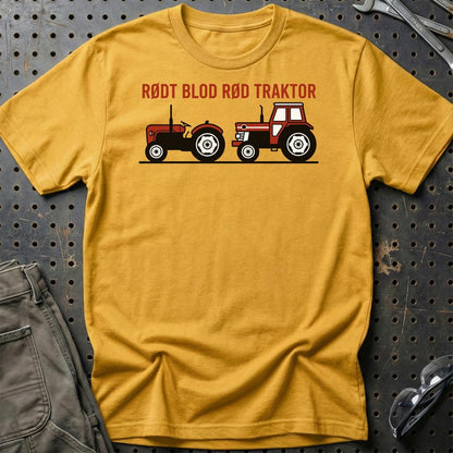 Massey Ferguson Rødt Blod Rød Traktor - Unisex T-Shirt-Beklædning-Massey Ferguson-Guld-S-Garage Culture Shop- garage - man cave - merchandise