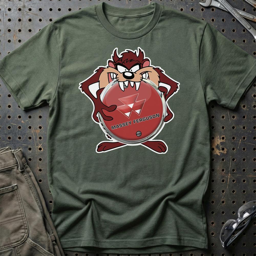 Massey Ferguson TAZ T-Shirt-Beklædning-Massey Ferguson-Grøn Militær-S-Garage Culture Shop- garage - man cave - merchandise