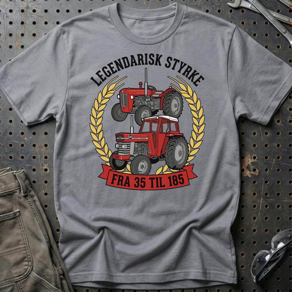 Massey Ferguson Traktor - Fra 35 Til 185 T-Shirt-Beklædning-Massey Ferguson-Grå Sport-S-Garage Culture Shop- garage - man cave - merchandise