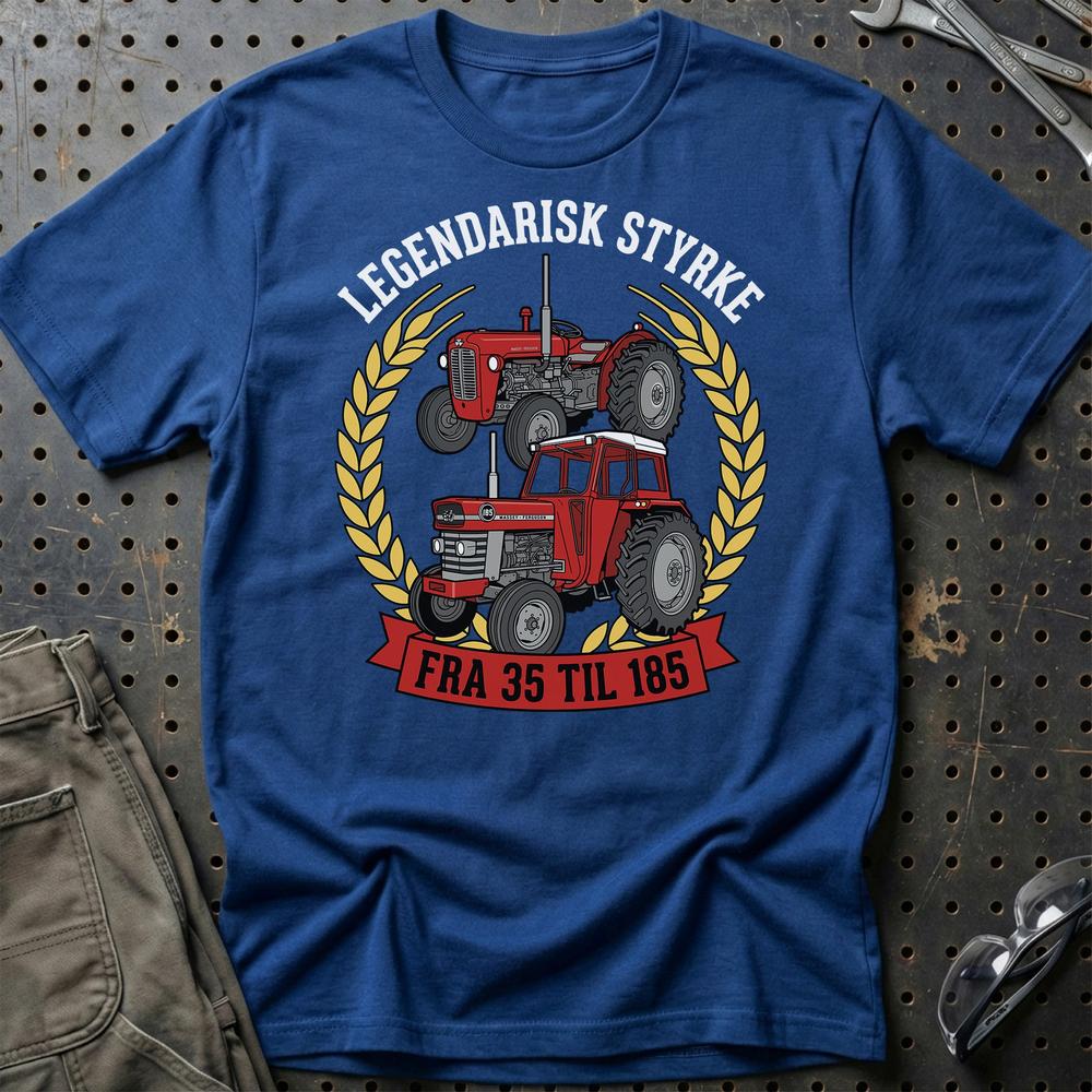 Massey Ferguson Traktor - Fra 35 Til 185 T-Shirt-Beklædning-Massey Ferguson-Blå Royal-S-Garage Culture Shop- garage - man cave - merchandise