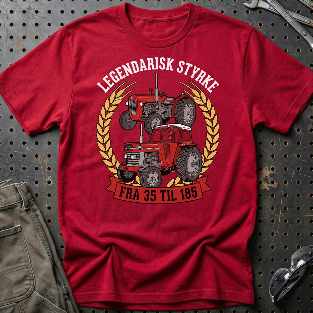 Massey Ferguson Traktor - Fra 35 Til 185 T-Shirt-Beklædning-Massey Ferguson-Rød-S-Garage Culture Shop- garage - man cave - merchandise