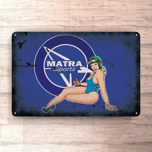 Matra Pin-Up Vintage Skilte, Musemåtte, Dørmåtte-Skilte-Matra-Garage Culture Shop- garage - man cave - merchandise