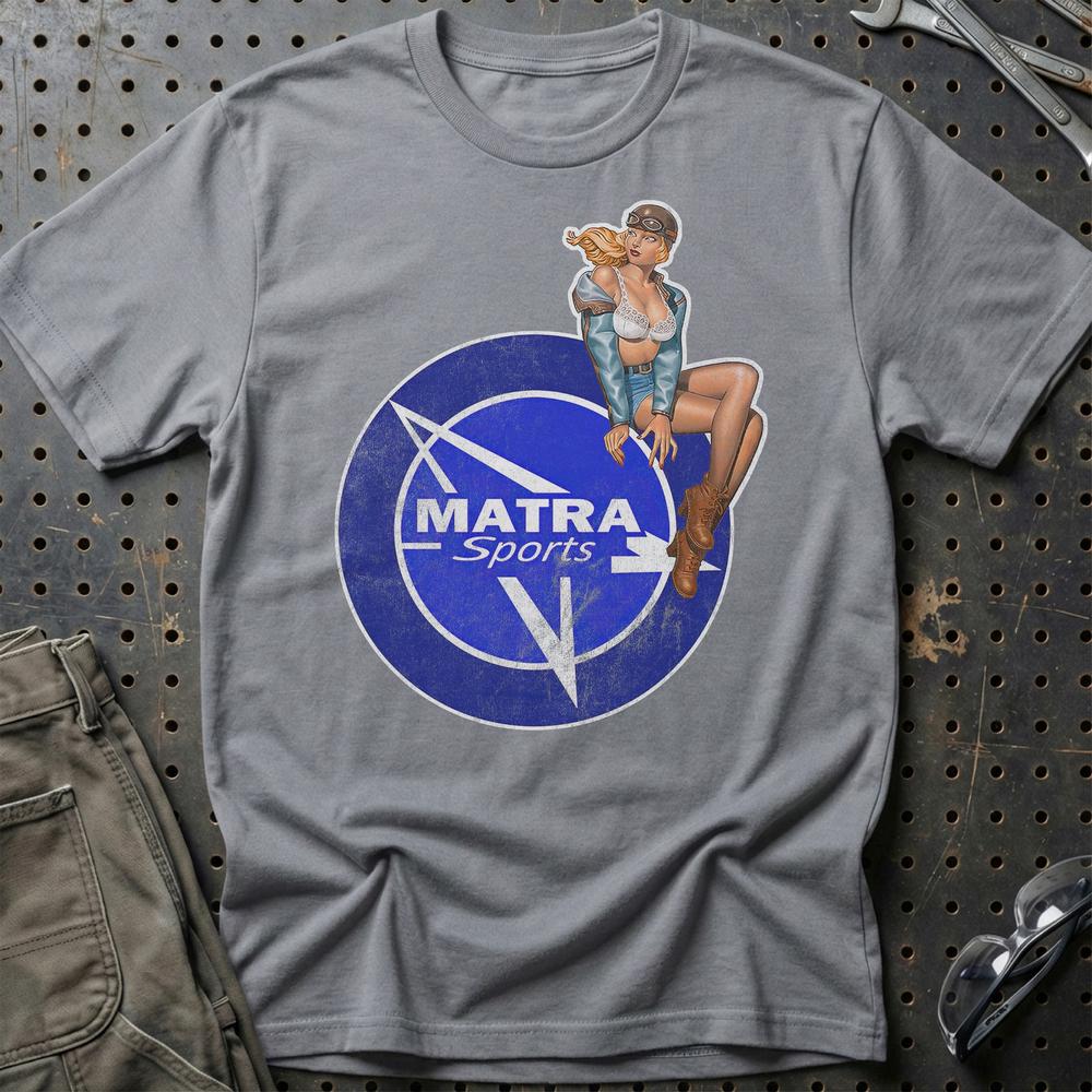 Matra Pinup T-Shirt-Beklædning-Matra-Grå Sport-S-Garage Culture Shop- garage - man cave - merchandise
