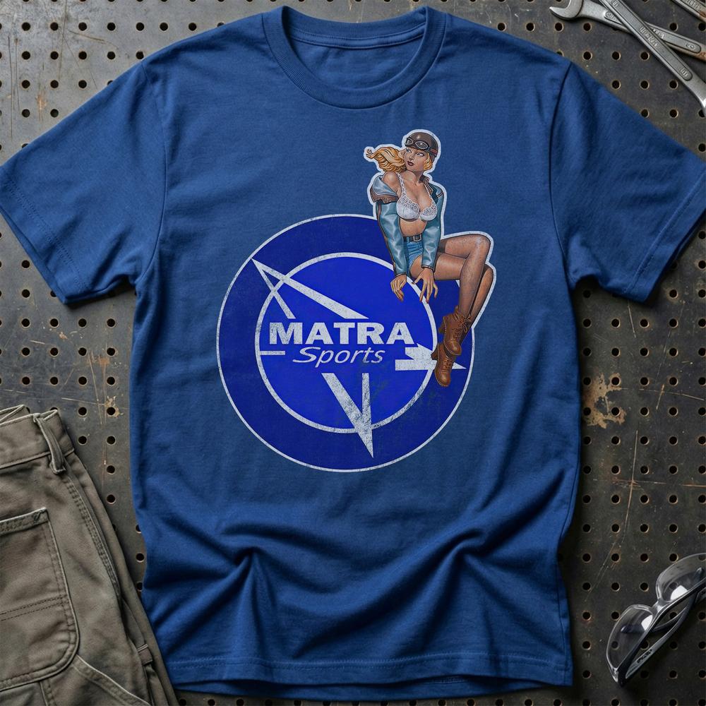 Matra Pinup T-Shirt-Beklædning-Matra-Blå Royal-S-Garage Culture Shop- garage - man cave - merchandise
