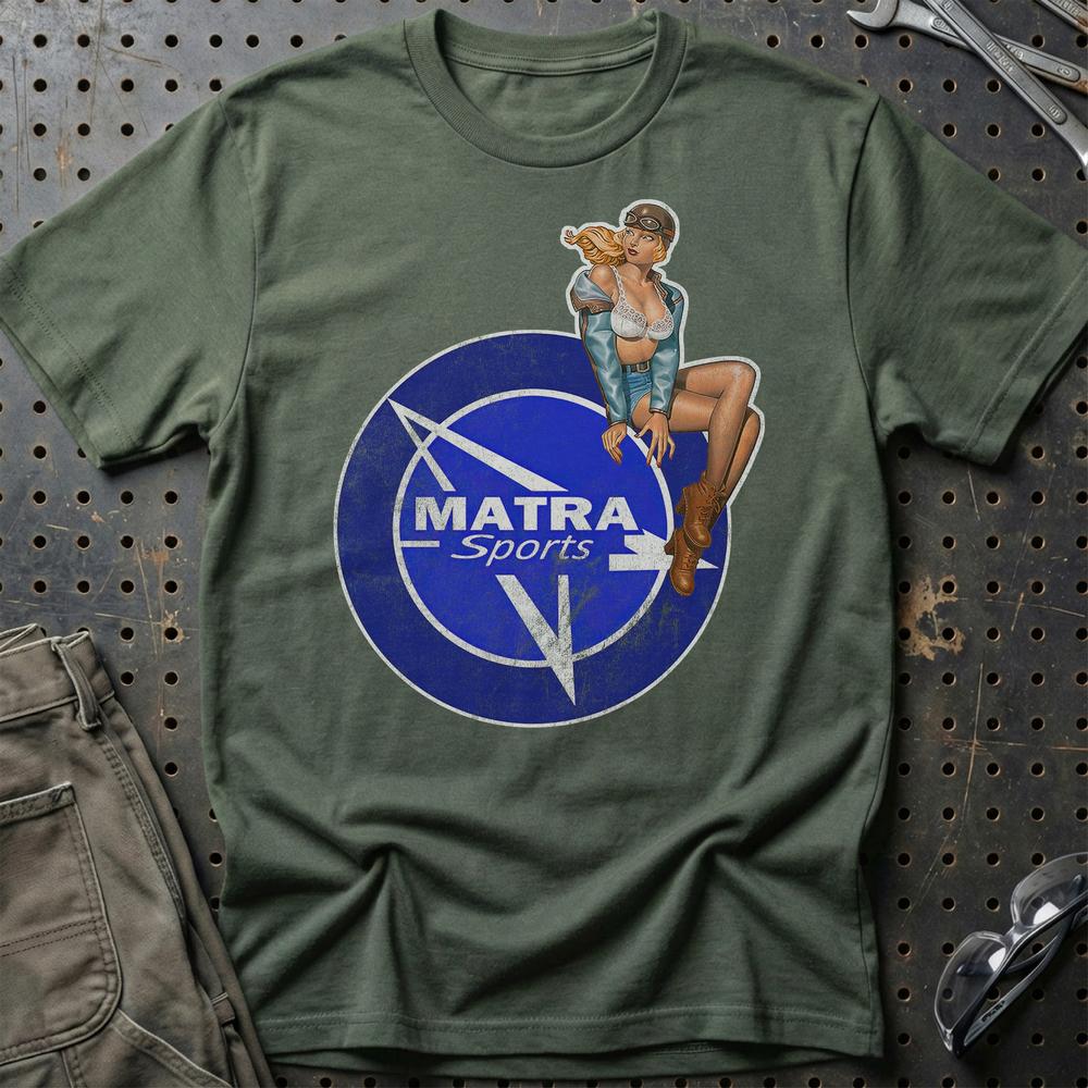 Matra Pinup T-Shirt-Beklædning-Matra-Grøn Militær-S-Garage Culture Shop- garage - man cave - merchandise