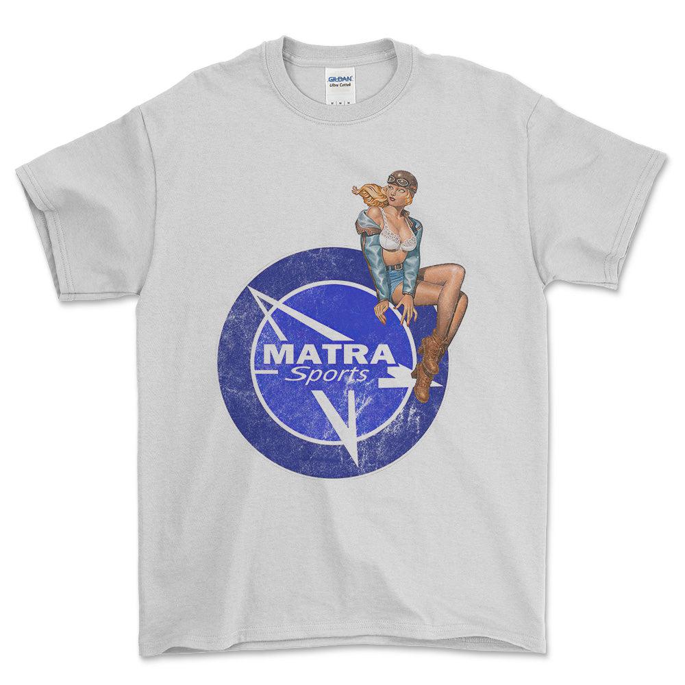 Matra Pinup - Unisex T-Shirt , Bomuld-Beklædning-Matra-Hvid-S-Forside-Garage Culture Shop- garage - man cave - merchandise