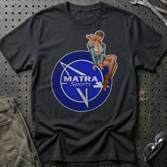 Matra Pinup - Unisex T-Shirt , Bomuld-Beklædning-Matra-Sort-S-Garage Culture Shop- garage - man cave - merchandise