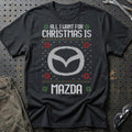 Mazda - All I Want For Christmas T-Shirt-Beklædning-Mazda-Sort-S-Garage Culture Shop- garage - man cave - merchandise