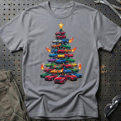Mazda Juletræ Christmas Tree - Unisex T-Shirt-Beklædning-Mazda-Grå Sport-S-Garage Culture Shop- garage - man cave - merchandise
