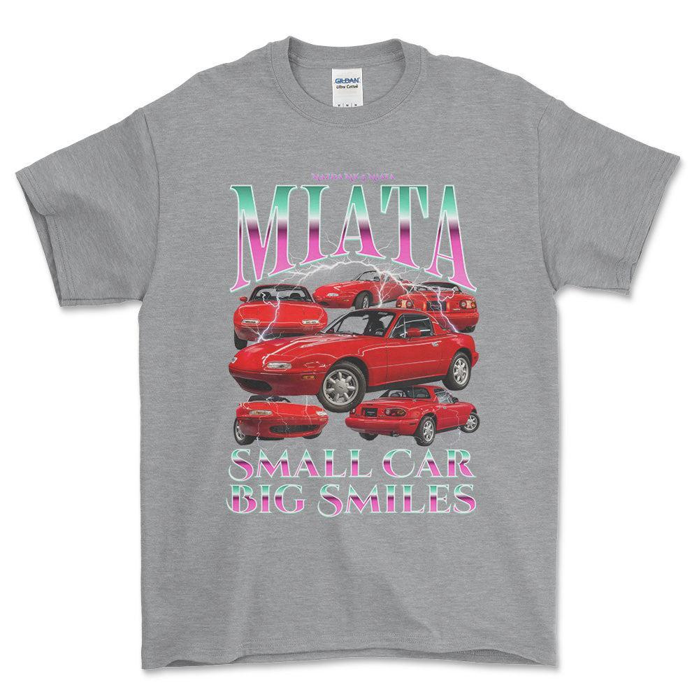 Mazda MX 5 Miata - Bootleg Style Unisex T-Shirt , Bomuld-Beklædning-Mazda-Grå Sport-S-Forside-Garage Culture Shop- garage - man cave - merchandise