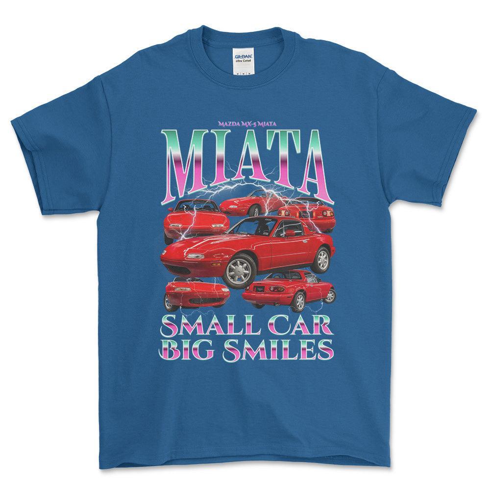Mazda MX 5 Miata - Bootleg Style Unisex T-Shirt , Bomuld-Beklædning-Mazda-Blå Royal-S-Forside-Garage Culture Shop- garage - man cave - merchandise