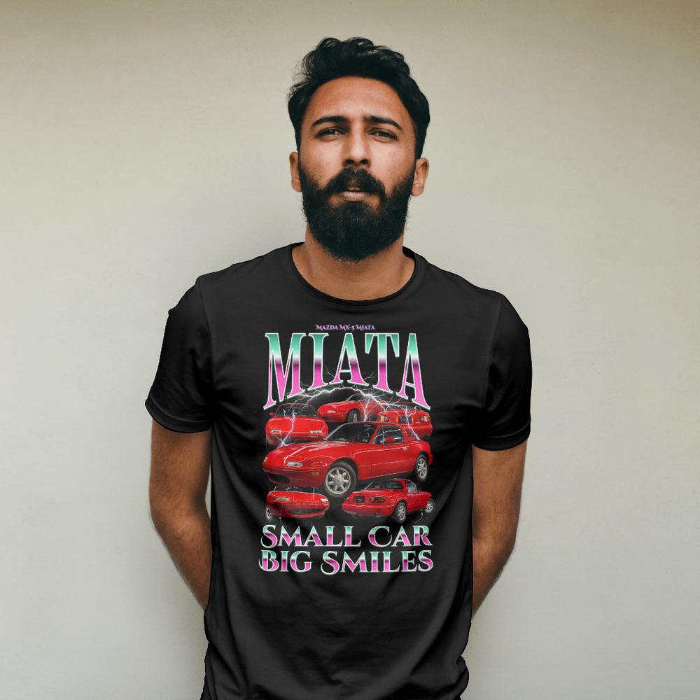 Mazda MX 5 Miata - Bootleg Style Unisex T-Shirt , Bomuld-Beklædning-Mazda-Garage Culture Shop- garage - man cave - merchandise