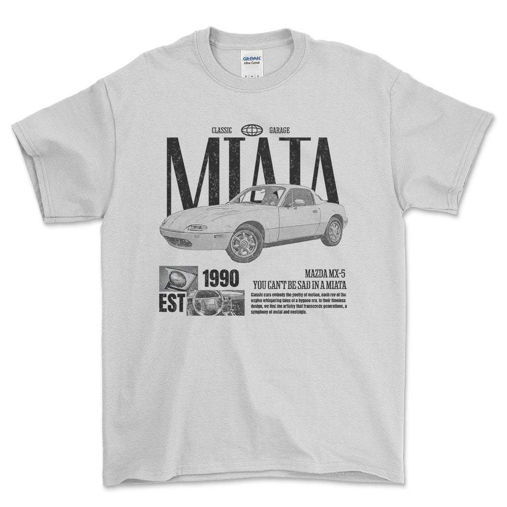 Mazda MX 5 Miata - Classic Garage Unisex T-Shirt , Bomuld-Beklædning-Mazda-Hvid-S-Forside-Garage Culture Shop- garage - man cave - merchandise