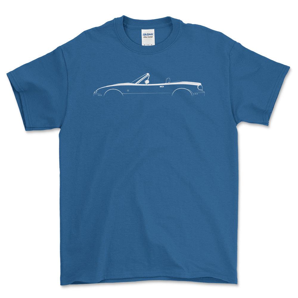 Mazda MX-5 Miata (NA) Silhuet T-Shirt-Beklædning-Mazda-Blå Royal-S-Garage Culture Shop- garage - man cave - merchandise