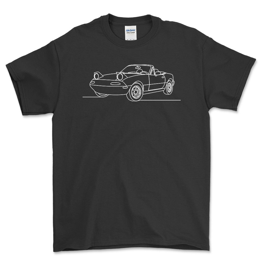 Mazda MX 5 Miata - One Line Style T-Shirt-Beklædning-Mazda-Sort-S-Garage Culture Shop- garage - man cave - merchandise
