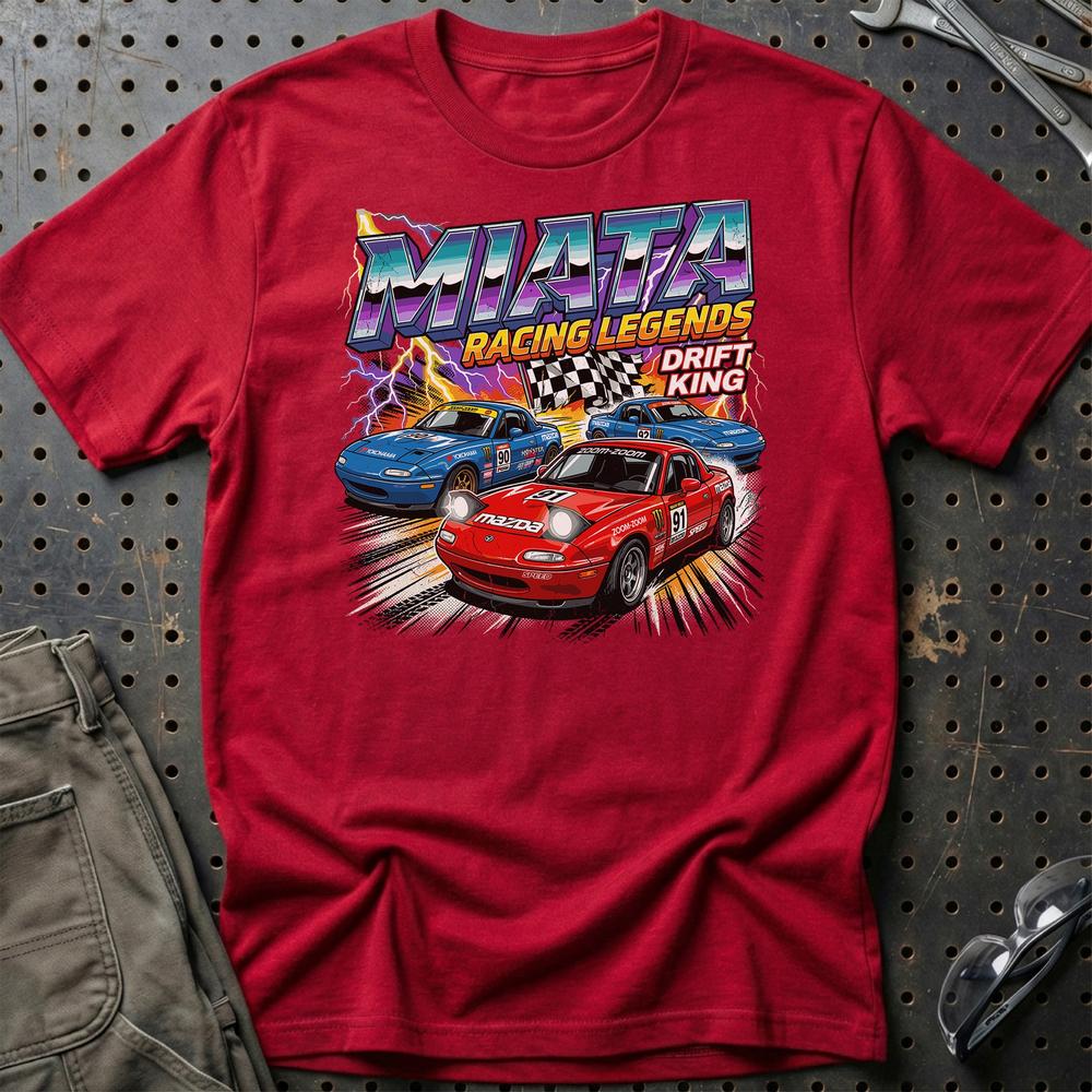 Mazda MX-5 NA Racing Legends Drift King T-Shirt-Beklædning-Mazda-Rød-S-Garage Culture Shop- garage - man cave - merchandise