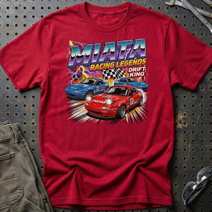 Mazda MX-5 NA Racing Legends Drift King - Unisex T-Shirt-Beklædning-Mazda-Rød-S-Garage Culture Shop- garage - man cave - merchandise