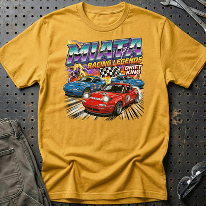 Mazda MX-5 NA Racing Legends Drift King - Unisex T-Shirt-Beklædning-Mazda-Guld-S-Garage Culture Shop- garage - man cave - merchandise