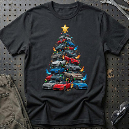 Mazda MX5 Juletræ Christmas Tree - Unisex T-Shirt-Beklædning-Mazda-Sort-S-Garage Culture Shop- garage - man cave - merchandise