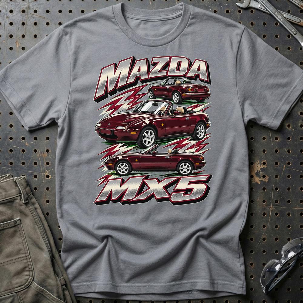 Mazda MX5 Outline T-Shirt-Beklædning-Mazda-Grå Sport-S-Garage Culture Shop- garage - man cave - merchandise