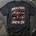 Mazda MX5 Outline T-Shirt-Beklædning-Mazda-Sort-S-Garage Culture Shop- garage - man cave - merchandise