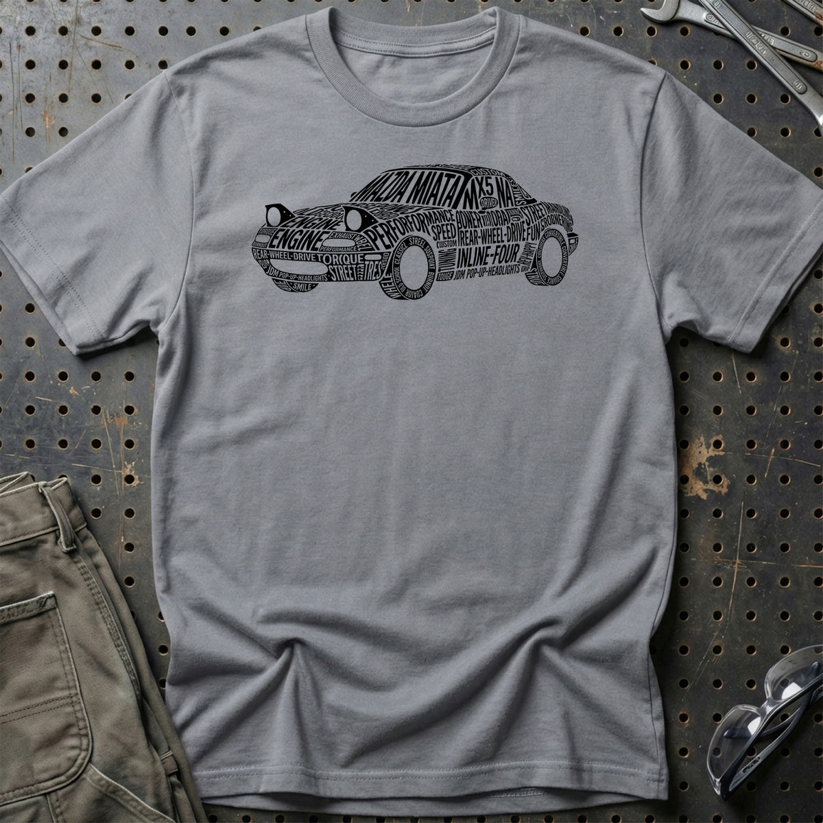 
Mazda Miata Old School Typography T-Shirt – Grå Sport