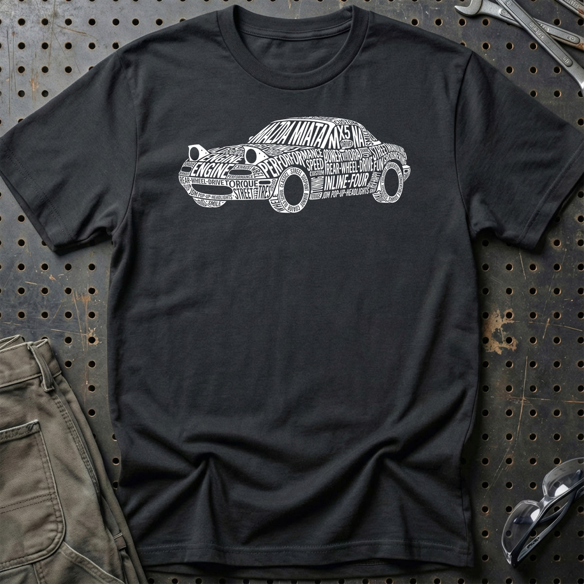 
Mazda Miata Old School Typography T-Shirt – Sort