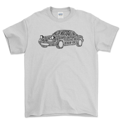 Mazda Miata Old School Typography - Unisex T-Shirt-Beklædning-Mazda-Hvid-S-Forside-Garage Culture Shop- garage - man cave - merchandise
