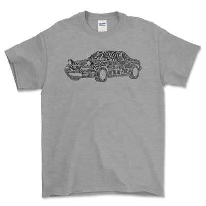 Mazda Miata Old School Typography - Unisex T-Shirt-Beklædning-Mazda-Grå Sport-S-Forside-Garage Culture Shop- garage - man cave - merchandise