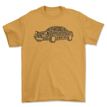 Mazda Miata Old School Typography - Unisex T-Shirt-Beklædning-Mazda-Guld-S-Forside-Garage Culture Shop- garage - man cave - merchandise