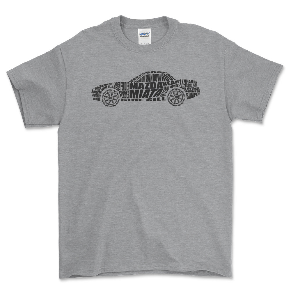 Mazda Miata T-Shirt-Beklædning-Mazda-Grå Sport-S-Garage Culture Shop- garage - man cave - merchandise