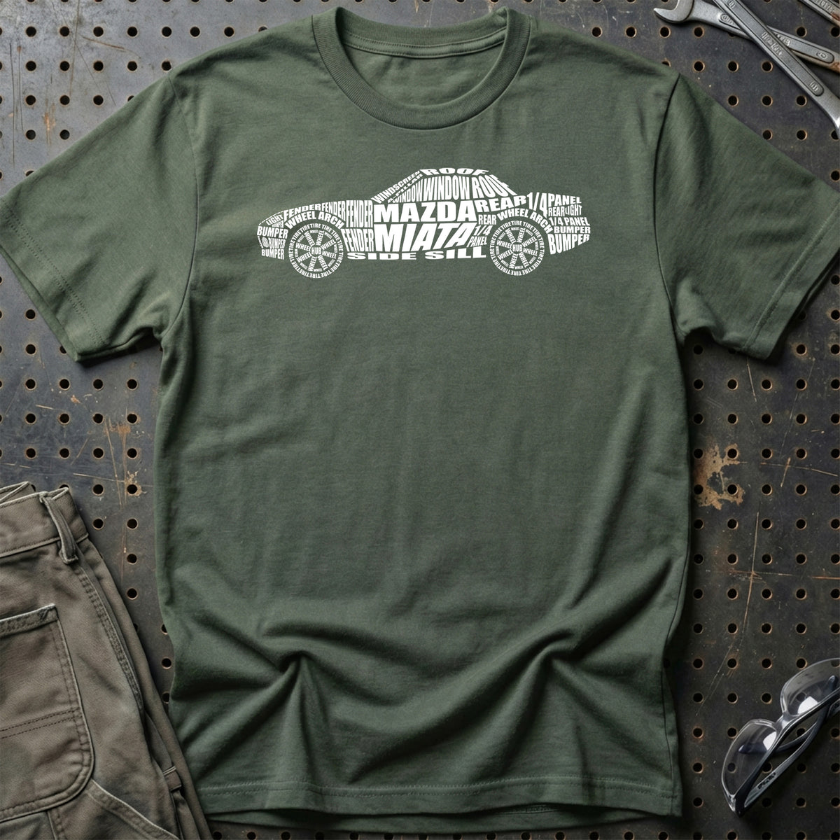 
Mazda Miata T-Shirt – Grøn Militær