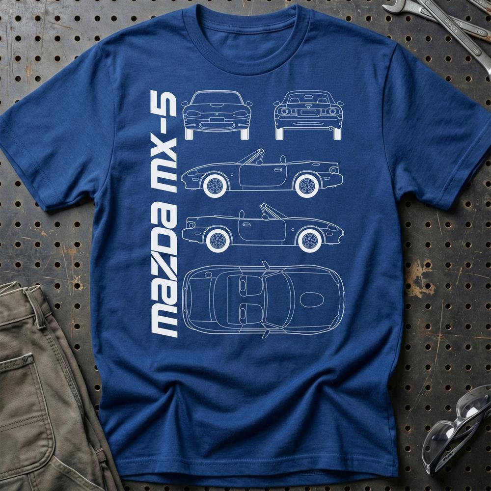 Mazda Mx-5 (Nb) Unisex T-Shirt , Bomuld-Beklædning-Mazda-Blå Royal-S-Garage Culture Shop- garage - man cave - merchandise